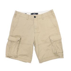 Hollister Epic Flex Cargo Shorts Mens 31W Tan Khaki 10" Flat Front Y2K Skater